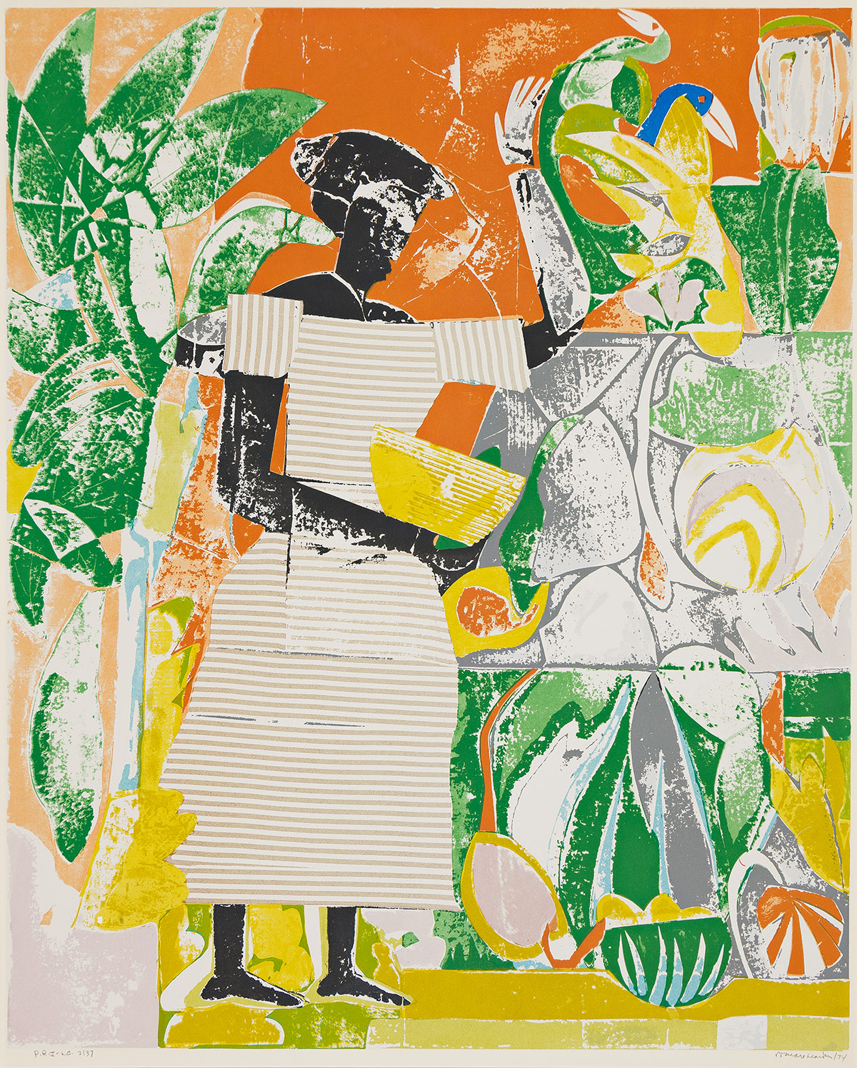 ROMARE BEARDEN (1911 - 1988) In the Garden.